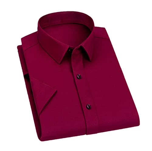 Chemise rouge d'été à manches courtes pour homme décontractée XXL