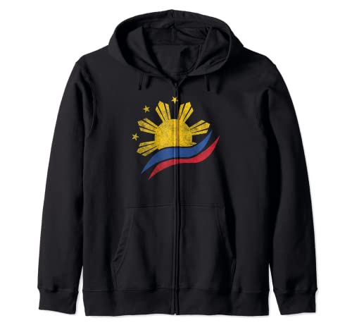 Philippine Flag Shirt Filipino Filipina Pinoy Pride Clothing Zip Hoodie