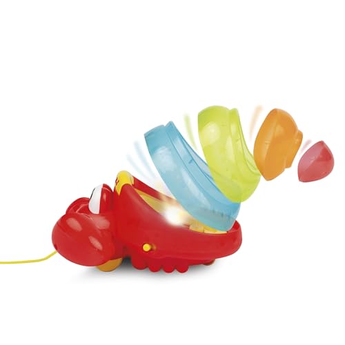 Image of Winfun: Pull Along Crab Stacker - Lights & Sounds, Walking & Stacking Toy, 4 Colorful Cups, Motor Training, Sensory Toy, Baby & Toddler Ages 12mo+