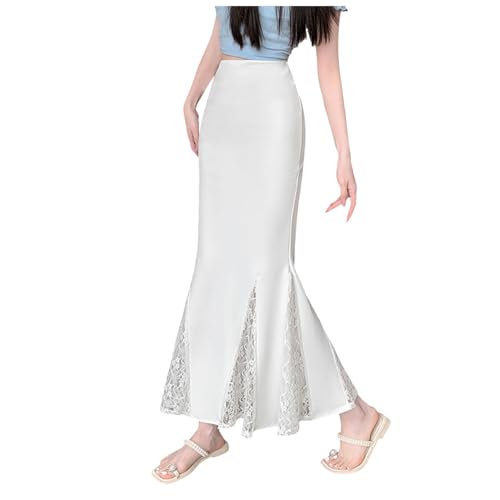 東大卒ママsugar yuu スマートスカート(ホワイト) Povozer] レディース スカート ロング マキシ丈 マーメイドシルエット