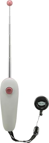 TRIXIE Cat Activity Target Stick für Katzen - mit Clicker-Taste & Gürtelclip - nasenschonende Kugel - 14–65 cm - 45991