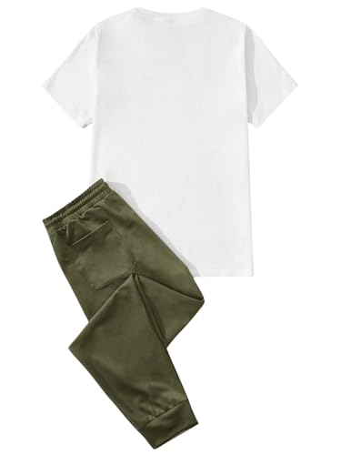 SOLY HUX Men's 2 Piece Outfits Graphic Print Short Sleeve T Shirt Tops and Sweatpants Set2