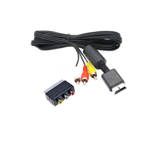 WICAREYO Kit Cable AV 1.8m con Adaptador RCA a SCART Compatible para PS2/PS3