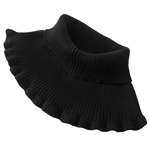 Didiseaon High Warm False Scarf Neck Gaiters Men Support Neck Gaiters for Men Sleeve Winter Fake Neck Warmer Fleece from Soft Neck Protector Wrap Cotton Black