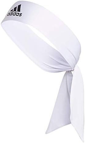 adidas Alphaskin Tie Headband, White/Black, One Size