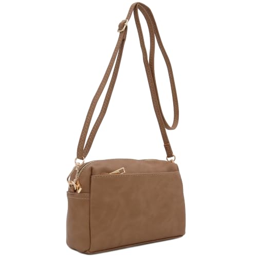 Image of FashionPuzzle Triple Zip Small Crossbody Bag