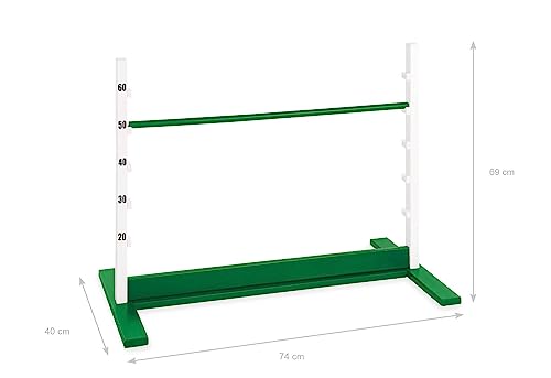 PINOLINO Hindernishürde Hoppe, Weiß/Grün, 1 Stück, Koordinationstraining – Ideal für Steckenpferd-Reiten, Ab 3 Jahren, Höhenverstellbar