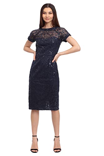 Image of Maggy London Women's Illusion Dress Occasion Event Party Holiday Cocktail Guest of Wedding.