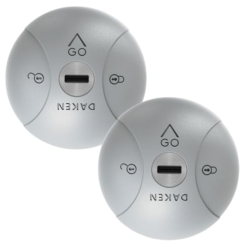 DAKEN Saturn GO Double - Lot de 2 Serrures Antivols Fixes pour Véhicules Utilitaires, Certifié Sold Secure SIlver, Verrouillage Manuel, Zamak, Couleur Gris