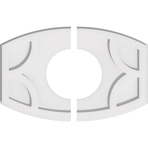 Image of Ekena Millwork CMP20X13KY2-07000 Kailey Architectural Grade PVC Contemporary, Two Piece Urethane Ceiling Medallions 20 inchW x 13 3 /8 inchH x 7 inchID x 10 3 /4 inchC x 1 inchP