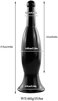 Difemstoy Enorme Plugs Anales 27,5 CM Botella Butt Plug Masajeador de Próstata Sex Toys con Ventosa para Mujeres,Hombres,Negro