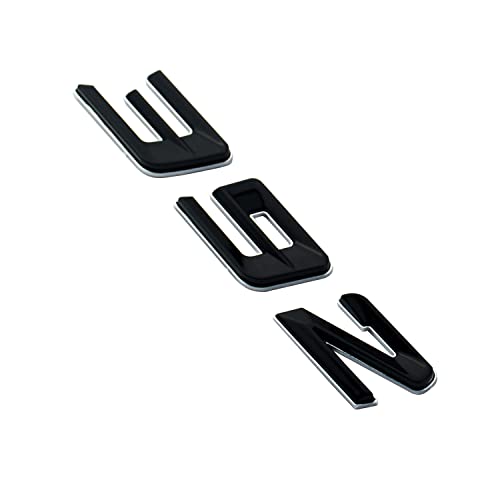 Image of Pair Set 392 Passenger & Driver Side Rear Badge Emblem Body Nameplate Raised Sticker Decal (Silver Balck)