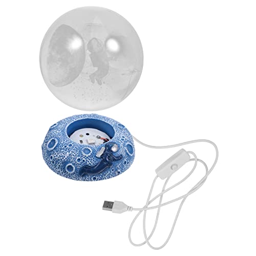 KONTONTY Crystal Ball Night Lamp Powered LED Home Decor Engraved Sphere with Base for Bedroom and Unique