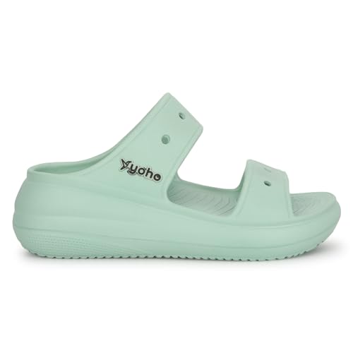 Image of YOHO Double Strap Clog Sandals for Women | Waterproof Monsoon Footwear & Rainy Shoes | Cushioned Lightweight Chappal