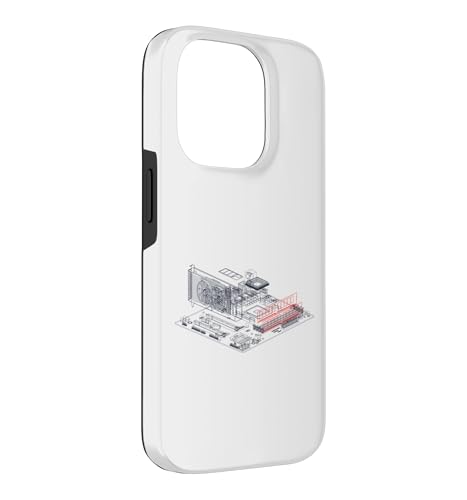 Image of RAM Card Wireframe Computer Motherboard IT Tech Geek Nerd Case for iPhone 14 Pro
