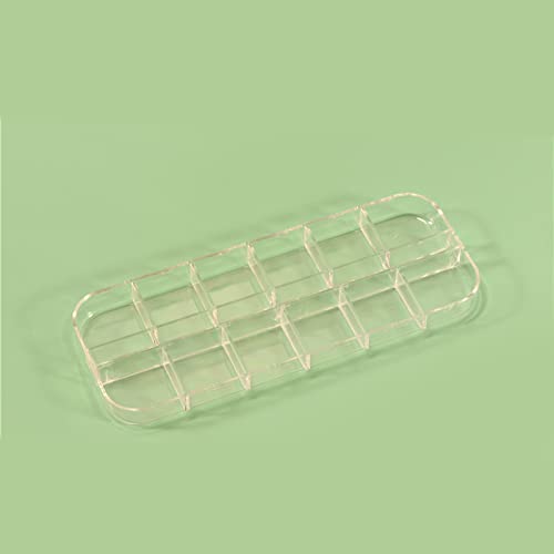 Image of 6PCS Nail Art Tool Jewelry Storage Box, 12 Compartments Plastic Rhinestone Organizer Container Case, Transparent Earrings Organizer Rectangular Jewelry Organizer (A)