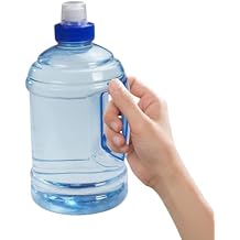 Cyrank Large Water Bottle, 1l Water Jug with Handle Clear Sport Bottle Reusable Plastic Leak Proof Jug for Fitness Outdoor Sports Camping, 7.5x3.9 In