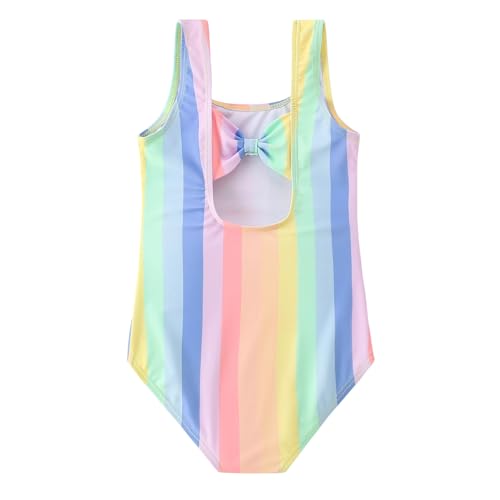 Image of Toddler Swimsuit Girl One Piece Rash Guard Tankini Bathing Suit Little Girls Sleeveless Quick Dry Swimwear 4-8 Years