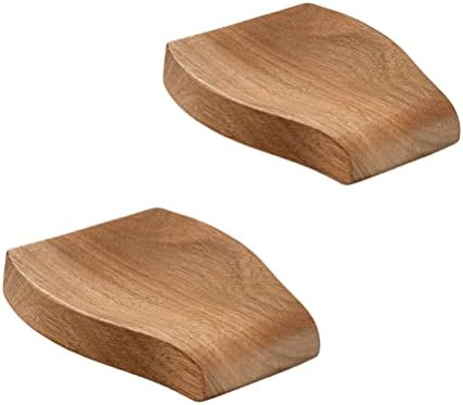 2 Pack Wooden Spoon Rests for Kitchen Counter-Natural Acacia Wood Spoon Holders for Kitchen Counter Protection-Cooking Utensil Rests for Spoon, Ladle, Spatula, Tong-Coffee,Tea Spoon Gadgets Holder
