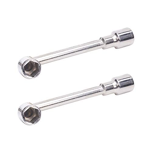 Heyiarbeit 2pcs 18mm Metric L Shaped Angled Open Hex 6 point Socket Wrench
