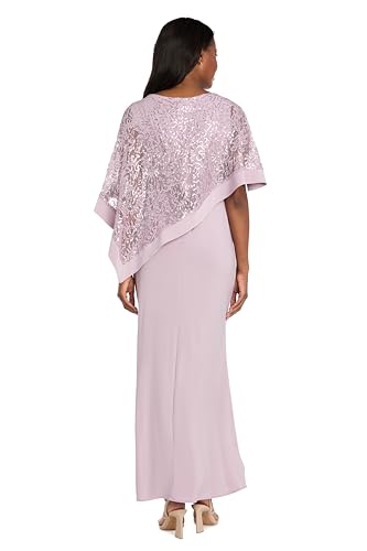 Image of R&M Richards Women's Sequin Lace Poncho Overlay Sheath Dress for Wedding Guest, Cocktail Attire & Evening Occasions