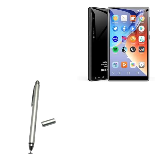 BoxWave Stylus Pen Compatible with ZAQE M501 (4.7 in) - DualTip Capacitive Stylus, Fiber Tip Disc Tip Capacitive Stylus Pen - Metallic Silver