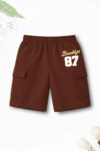 Image of Trampoline Boys Cargo Shorts Pack of 3 | Kids Printed Cargo Shorts with Elastic Waist & 2 Side Pockets | Comfortable Casual Summer Shorts for Boys