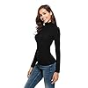 Womens-Long-Sleeve-Mock-Turtleneck-Stretch-Fitted-Underscrubs-Layer-Tee-Tops Womens Long Sleeve/Sleeveless Mock Turtleneck Stretch Fitted Underscrubs Layer Tee Tops (M, Black)