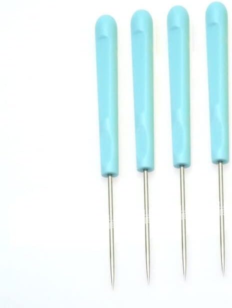 4PCS Leather Sewing Awl Tools Shoes Bags DIY Handmade Leather Craft Stitching Sewing Accessories Steel Stitcher Cone Needles - (Color: Mix)