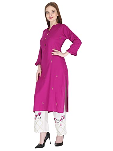 Image of Women's Rayon Straight Kurta Pant with Dupatta Set (Black)