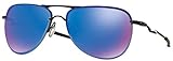 Oakley Men's OO4086 Tailpin Metal Aviator Sunglasses, Satin Black/Sapphire Iridium Polarized, 61 mm