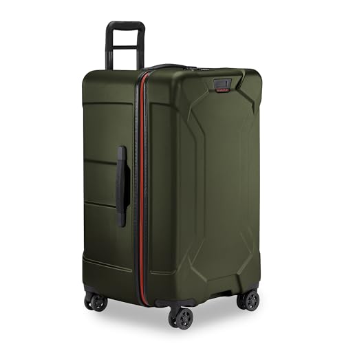 Image of Briggs & Riley 28 inch Medium Trunk Spinner - Checked Luggage for Travel, Suitcases with Wheels, Hardside Rolling Bag for Men & Women, Self-Repairing Zipper - Torq Collection, Hunter Green