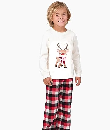 LIONVI Family Matching Christmas Pajamas Set Cotton Xmas Deer Holiday Pajamas Sleepwear Dad Mom Kids PJs4