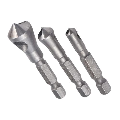 3Pcs Countersink and deburring Tool, High Speed Steel Hole Deburring Tool for Cutting Through Metal, Wood, Plastic, PVC Board