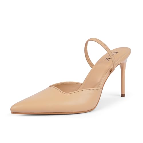 QIY Mesh Heels for Women Pumps Closed Pointed Toe High Heels Stiletto Heeled Mules Sandals Dress Shoes