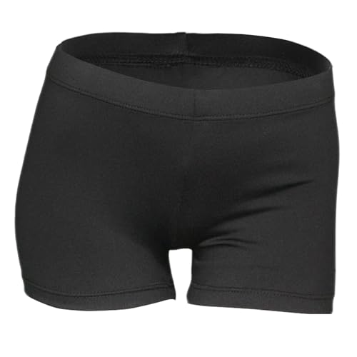 LUOUSE Girls Slim Gymnastics Shorts, Little Kids Skinny Sparkle Tumbling Dance Athletic Short Red 6t - 7t