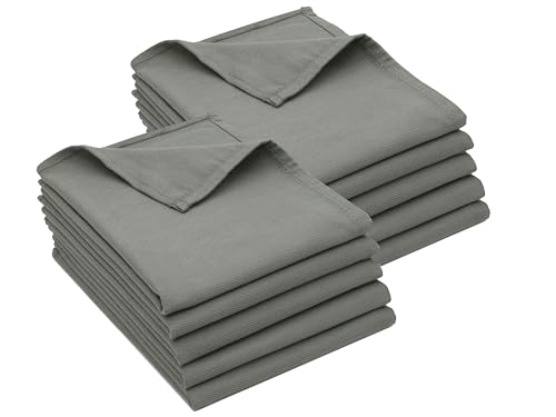 ZOLLNER 10er Set Geschirrtücher Baumwolle in 50x70 cm - super saugstarke und robuste Küchentücher - waschbar bis 60°C – in anthrazit - Gastronomiequalität - Oeko Tex® Zertifiziert