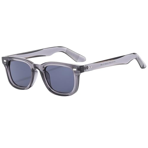 Lunettes de soleil carrées rétro gris fumé taille unique LVTFCO pour un style polyvalent quotidien