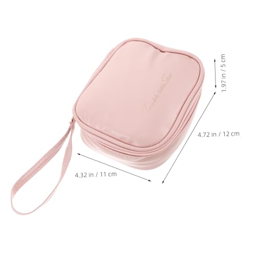 Bolsa organizadora rosa para toallas sanitarias con cierre miniatura 2