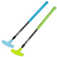 CRESTGOLF Golf-Putter, Golf-Putter für Damen und Herren, 2 Stück, Zwei-Wege-Putter,Rechts- oder Linkshänder, verstellbare Länge, Golfschläger (blau + grün)