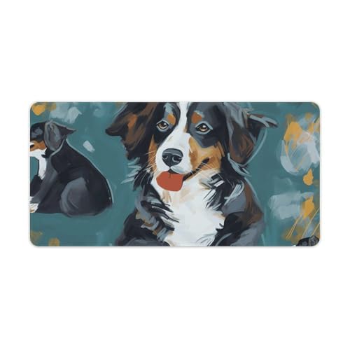 Tapis de souris de jeu imperméable Dog4 grand format avec base en caoutchouc antidérapante