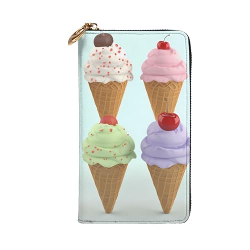 Ice Cream Cones Wallet For Women Men Clutch Rfid Blocking Leather Wallets Large Capacity Purse Credit Card Holder Money Case With Zipper Phone Holder Long Travel Purse2