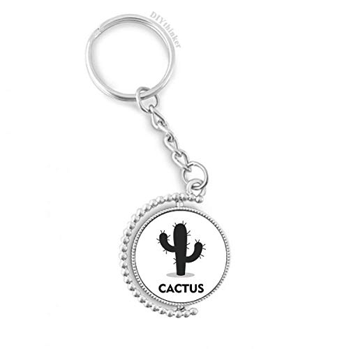Porte-clé rotatif plante verte cactus DIYthinker anneau multicolore 3,5 pouces