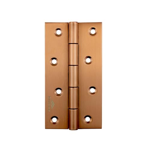 Image of Stainless Steel Window & Door Butt Hinges Kabja for Home /Office /Hotel for Main Door /Wooden Door /Kitchen, SS Welded Heads(12 Piece,Rose Gold, 4 Inch x 12 Gauge /2.5 mm