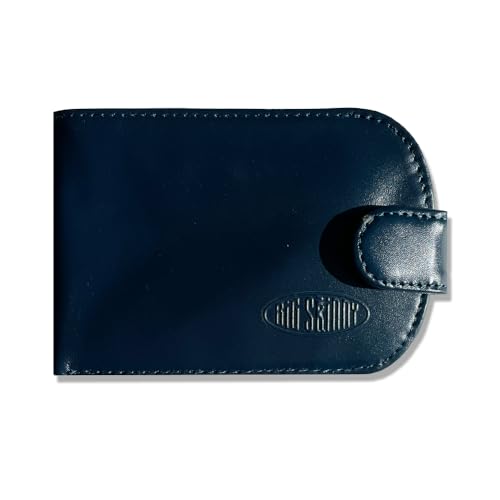 Big Skinny Women's Taxicat Leather Bi-Fold Slim Wallet, Holds Up to 25 Cards, Navy