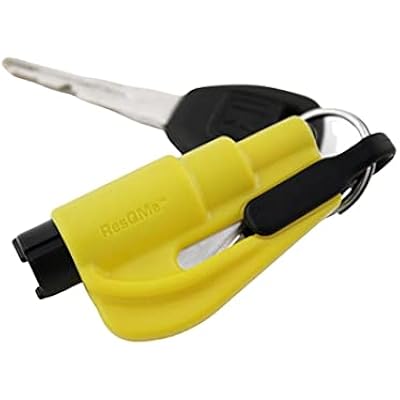 resqme 98730 2-in-1 Safety Tool in Keyring, Yellow 1 Unit