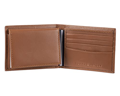 Tommy Hilfiger Men's Leather Wallet - Thin Sleek Casual Bifold With 6 Credit Card Pockets And Removable Id Window, British Tan #TOP3