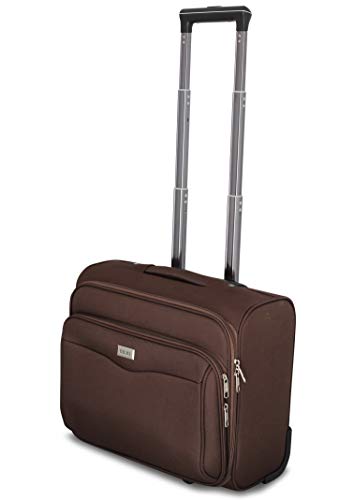 Ormi /Lumi Valigia Piccolo Leggero Pilota Business in Poliestere 42x25x35, 30 Litri 2 Ruote, Con Tasca PC, Pilota Bagagli a Mano (Marrone)