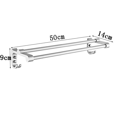 Porte-serviette double barre suspendu avec rack de rangement mural pour douche - 5