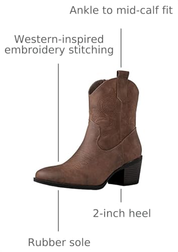 Image of GLOBALWIN Cowboy Boots For Women Short Ankle Boots